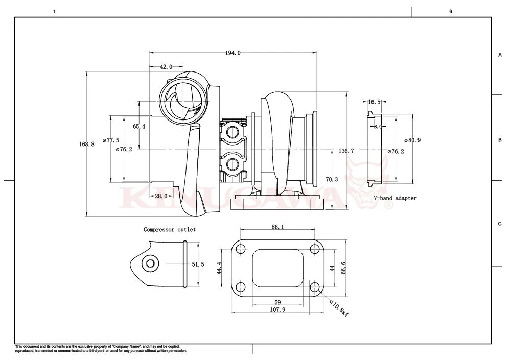 Kinugawa Turbo 3" TD05H-18G 8cm T3 V-Band External Wastegate - Image 5
