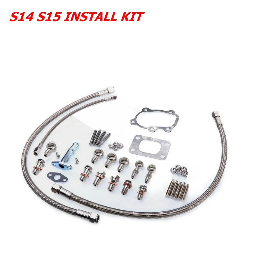 Kinugawa Turbo Oil & Water Line Kit For Nissan CA18DET SR20DET Silvia S13 S14 S15 Turbo with 3" Inlet Cover - Image 2